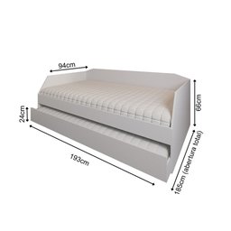 Sofá Cama com Cama Auxiliar Americana Luxo em Mdf Resistente Nobre Branco - 3