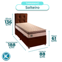 Ver imagem 2 de Cama Box Bau com Colchão Solteiro Belmont Hellen + Cabeceira Marrom