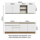 Ver imagem 4 de Armário de Cozinha Completa 240cm Rustic/Branco Glamy Madesa 06