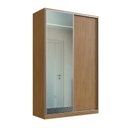 Ver imagem 1 de Guarda-Roupa 2 Portas de Correr 1 Espelho 3 Gavetas MDF Elara 147cm Marrom Freijó Natura