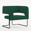 Ver imagem 3 de Kit 02 Poltronas Decorativas Scarlett D02 Base de Aço Preto Veludo Verde B-303 - Lyam Decor