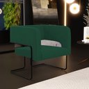 Ver imagem 2 de Kit 02 Poltronas Decorativas Scarlett D02 Base de Aço Preto Veludo Verde B-303 - Lyam Decor