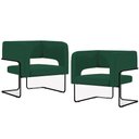 Ver imagem 1 de Kit 02 Poltronas Decorativas Scarlett D02 Base de Aço Preto Veludo Verde B-303 - Lyam Decor