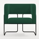 Ver imagem 6 de Kit 02 Poltronas Decorativas Scarlett D02 Base de Aço Preto Veludo Verde B-303 - Lyam Decor