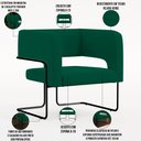 Ver imagem 4 de Kit 02 Poltronas Decorativas Scarlett D02 Base de Aço Preto Veludo Verde B-303 - Lyam Decor