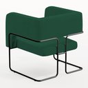 Ver mais imagens de Kit 02 Poltronas Decorativas Scarlett D02 Base de Aço Preto Veludo Verde B-303 - Lyam Decor