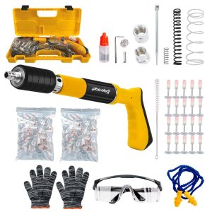Kit Pistola de Fixação Finca Pino com 220 Pregos e Óculos de Proteção