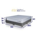Ver imagem 2 de Conjunto Box Cinza Luanda Branco Espuma D28 King 193x203x62 - King House