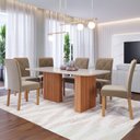 Ver imagem 2 de Sala de Jantar 180x90cm Tampo Mdf/vidro 6 Cadeira Cimol Ester Cimol Cinamomo/off/mad/joli