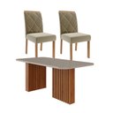 Ver imagem 1 de Sala de Jantar 180x90cm Tampo Mdf/vidro 6 Cadeira Cimol Ester Cimol Cinamomo/off/mad/joli
