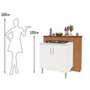 Ver imagem 7 de Kit Bancada Ilha para Cozinha + Balcão para Cooktop 0,80m 5 Bocas 2 Portas Turim Branco Branco