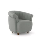 Ver imagem 4 de Poltrona Decorativa Latvia 86cm Pés de Madeira Veludo Cinza G45 - Gran Belo