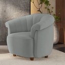 Ver imagem 1 de Poltrona Decorativa Latvia 86cm Pés de Madeira Veludo Cinza G45 - Gran Belo
