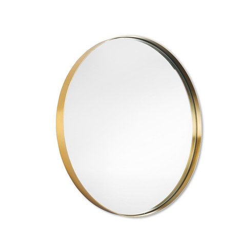 Espelho Redondo Decorativo Vidro Lapidado com Moldura Dourada 60cm