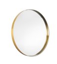 Ver imagem 1 de Espelho Redondo Decorativo Vidro Lapidado com Moldura Dourada 60cm