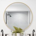 Ver imagem 3 de Espelho Redondo Decorativo Vidro Lapidado com Moldura Dourada 60cm