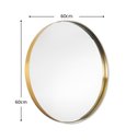 Ver imagem 2 de Espelho Redondo Decorativo Vidro Lapidado com Moldura Dourada 60cm
