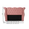 Cabeceira Solteiro Estofada Madeira Luxo Cama Box Safira:rosa - 3