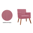 Ver imagem 2 de Kit 2 Poltronas Cadeiras Decorativa para Recepção Cecília Suede Rosa Barbie - Incasa Decor