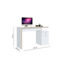 Ver imagem 4 de Conjunto e 1 Mesa Escrivaninha e 1 Armário Balcão Office Escritório Branco com Nature - Rede Móveis