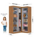 Ver imagem 3 de Guarda-Roupa Infantil 5 Portas Jasmim Bege/Cinamomo/Off White