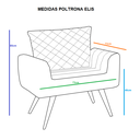 Ver imagem 2 de Poltrona Decorativa Elis Pé Palito Vermelho Bordô