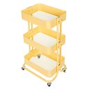 Ver imagem 3 de Carrinho Organizador Multiuso Anm6077 Anima Office 3 Cestos Fixos em Aço Amarelo Claro