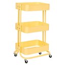 Ver imagem 2 de Carrinho Organizador Multiuso Anm6077 Anima Office 3 Cestos Fixos em Aço Amarelo Claro