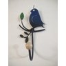 Porta Pano De Prato Artesanal Parede Pássaro Em Ferro Azul - 4
