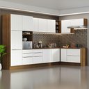 Ver imagem 1 de Armário de Cozinha Completa de Canto 546cm Rustic/Branco Veludo Lux Madesa 05