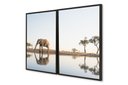 Ver imagem 3 de Quadro Elefante na Savana Duplo 50x70 - 2 Peça