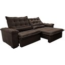 Ver mais imagens de Sofá Retrátil e Reclinável 2,75m Cama inBox Big Fresh com SoftGel D40 Velupluma Café
