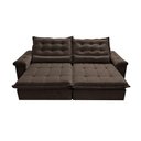 Ver imagem 5 de Sofá Retrátil e Reclinável 2,75m Cama inBox Big Fresh com SoftGel D40 Velupluma Café