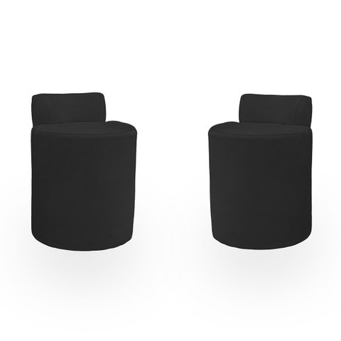 Kit Puff Banqueta Alto Confortável Reforçado Minimalista Roma Suede