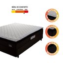 Ver imagem 5 de Cama Box Casal Colchão Espuma D45 Pillow Top Strong 138x188x62cm Marrom/Branco Hellen