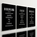 Ver imagem 1 de Kit 3 Quadro Decorativo Frase Motivacional Escritório Quarto Qualidade Premium 40x28cm