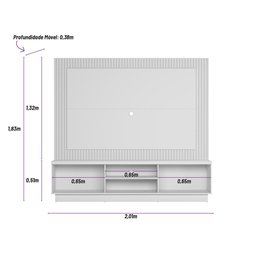 Estante Home Maringá para TV 70'' Nature/Off White - Linea - 4 Estante Home Maringá para TV 70'' Nature/Off White - Linea - 4