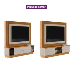 Estante Home Maringá para TV 70'' Nature/Off White - Linea - 6 Estante Home Maringá para TV 70'' Nature/Off White - Linea - 6