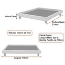 Ver imagem 2 de Cama Queen Japonesa 176cm Pés Madeira Haru Courino Off White - Sallar Home