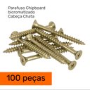 Ver imagem 3 de Kit 100 Peças Parafuso Chipboard Cabeça Chata Phillips 4.0x50 Bicro