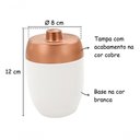 Ver imagem 2 de Porta Algodão Cotonete Hastes Acquaset Branco Cobre 300 Ml