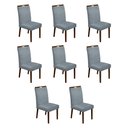 Ver imagem 1 de Kit 8 Cadeiras de Jantar Madeira Maciça Mel Premium Heloísa Linho Cinza