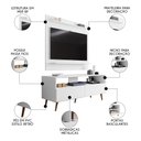Ver imagem 3 de Painel para Tv 50 Pol Senna e Rack Bancada 136cm Versa M24 Branco - Mpozenato