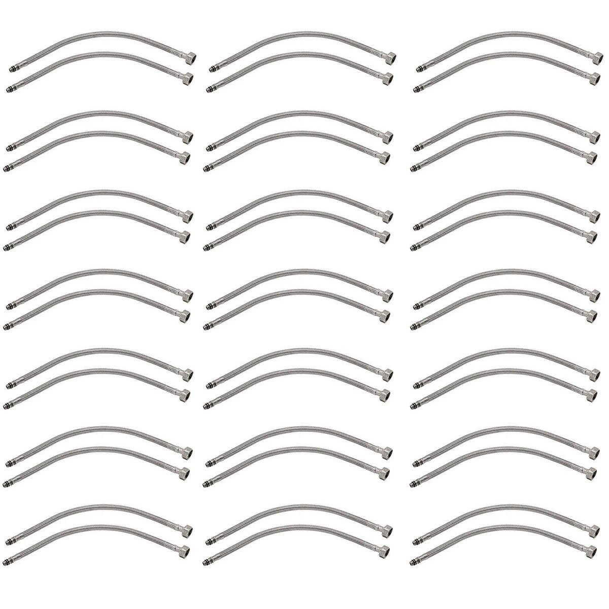 Engate Rabicho Par Flexivel 80cm Monocomando Kit 20 Unidades Misturador Agua Quente Fria Torneira Gr - 1