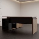 Ver imagem 7 de Mesa para Escritório Office 1 Porta Nogal/Preto - Panorama Móveis