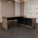 Ver imagem 6 de Mesa para Escritório Office 1 Porta Nogal/Preto - Panorama Móveis