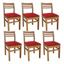 Ver imagem 2 de Kit 6 Cadeiras para Sala de Jantar em Madeira Maciça Diamante Vermelho