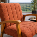 Ver imagem 2 de Conjunto 2 Poltronas Haley Tecido Boucle Estrutura Madeira Maciça para Recepção Sala de Estar:terrac