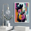 Ver imagem 2 de Quadro Decorativo Mulher Corpo Violão 24x18cm:moldura Preta