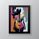 Ver imagem 1 de Quadro Decorativo Mulher Corpo Violão 24x18cm:moldura Preta